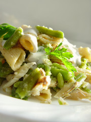 penne and codling and bean