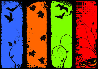 Halloween vertical banners, set