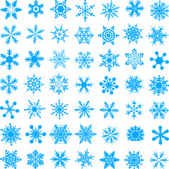 Naklejka na ściany i meble cold crystal gradient snowflakes - vector set