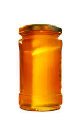 honey jar isolated on white