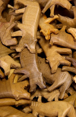 Wooden safari animal figurine pattern