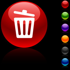Recycle bin.  glossy icon. Vector illustration