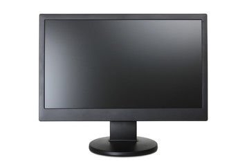 LCD monitor on white background