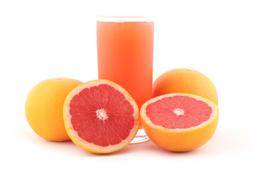 Grapefruit juice and ripe grapefruits