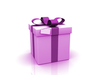 Pink Gift on white background