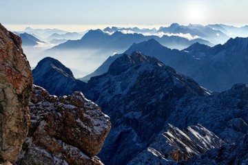 Panoramic View from "Zugspitze" ( Alps)