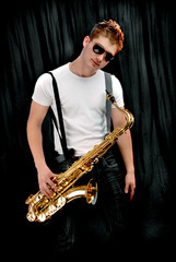 Fototapeta na wymiar SingStar Saxofon