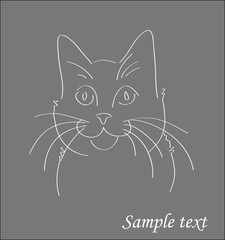 Cat head vector hand drawn