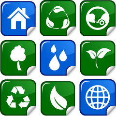 Ecology icon set. Vector illustration.