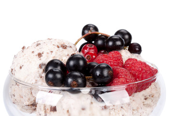 Ice-cream with fresh berries