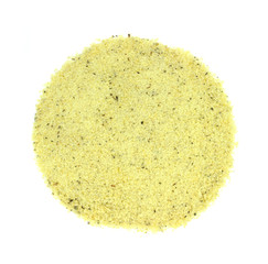 Lemon pepper seasoning against a white background.