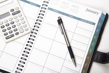 Calendar With Pen And Calculator