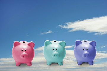 Little  piggy banks in the clouds