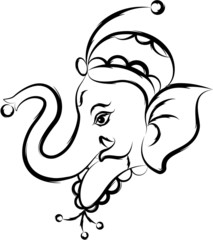Calligraphic Ganesha