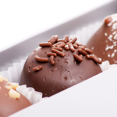 chocolate sweets in the box.