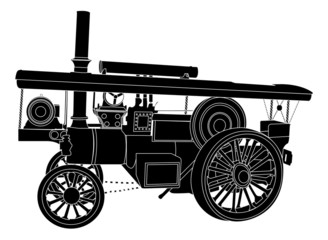 Fototapeta na wymiar Vector silhouette of a steam engine