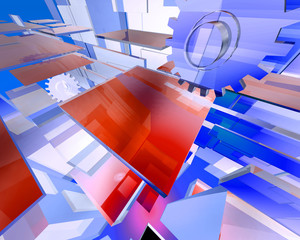 3d Abstract Gears render