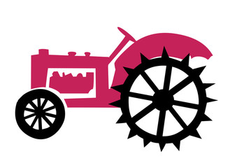 Fototapeta na wymiar illustration of the old tractor