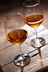 Two glasses of white wine