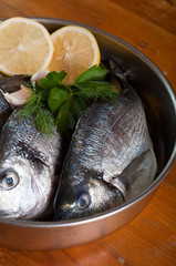 fresh sea bream with vegetables