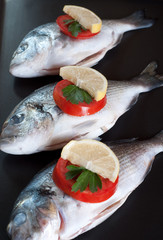 fresh sea bream with vegetables