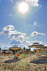 Adriano sand beach near Ravenna Italy