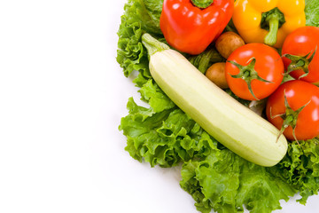 fresh vegetables isolated over white background
