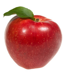 red apple wtih leaf