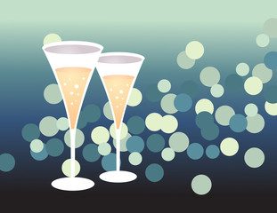 two champagne glass