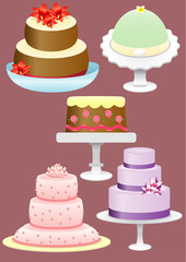 five cakes