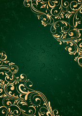 Green background with gold pattern