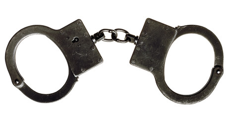 handcuffs isolated on white background..