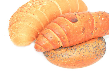 Bread loaf isolated on white background