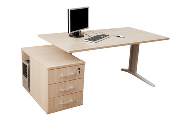 desk and a modern computer