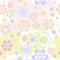 Abstract pastel seamless floral pattern