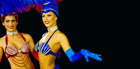 two showgirls closeup