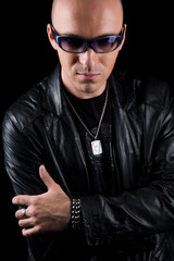 Obraz premium A bald young man