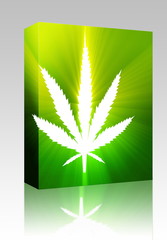 Marijuana leaf illustration box package