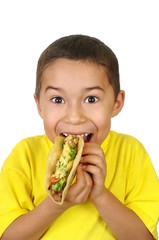 kid with a taco