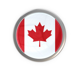 Obraz premium Glossy Button mit Flagge Kanada