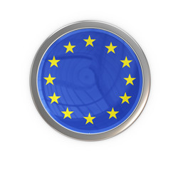 Glossy Button mit Flagge Europa
