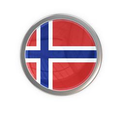 Glossy Button mit Flagge Norwegen