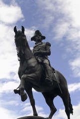 Fototapeta na wymiar Statue of George Washington in Boston Commons, erected in 1869.