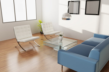 3d rendering interior of a modern living room