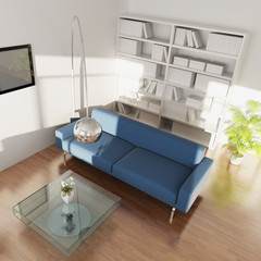 3d rendering interior of a modern living room