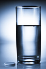 Pill and water