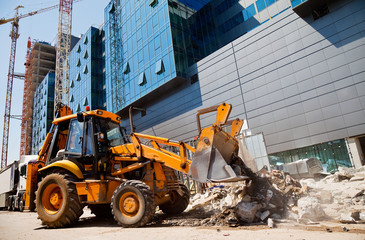 excavator on a construction site