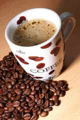 caffee crema mit kaffeebohnen