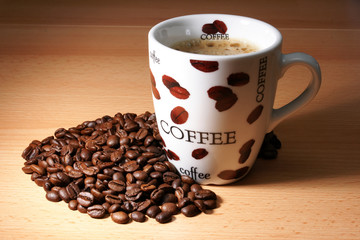 caffee crema mit kaffeebohnen