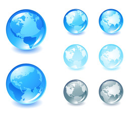 globe icons set